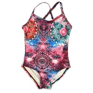 CHERIE NY Pink Diamond Bathing suit Girls size 4 NWOT